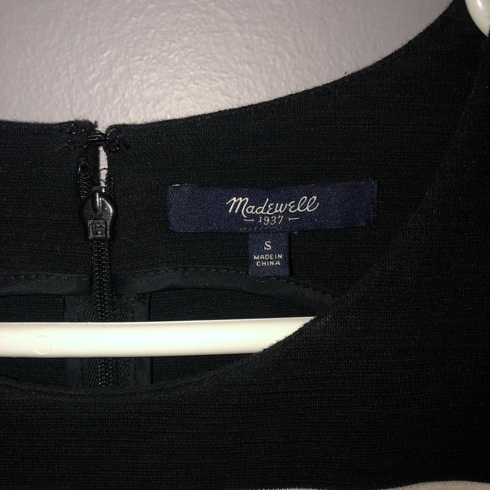 Madewell dress. Black with white stripes.